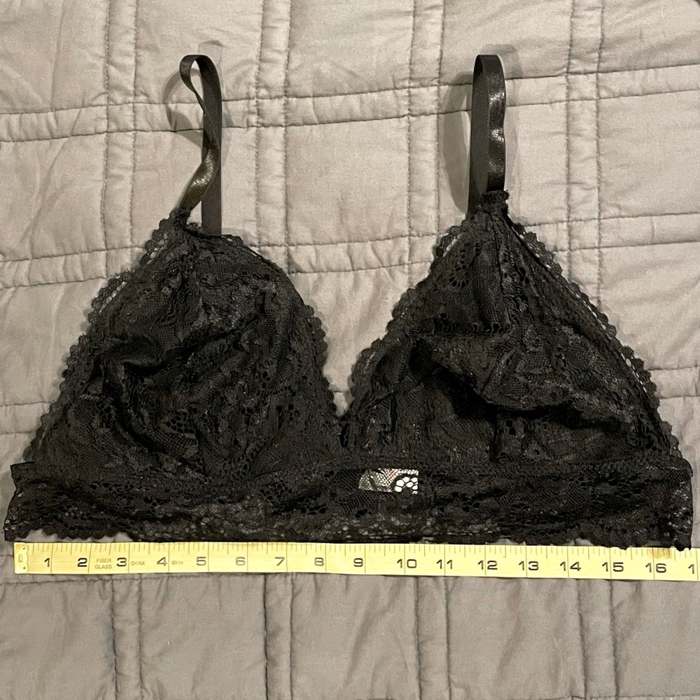 Knotty Knickers Black Lace Bralette XXL